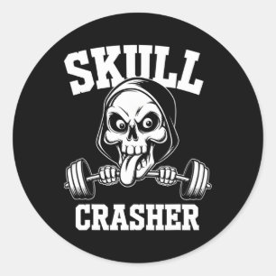 Sticker Rond Gym à sangle crânienne Edge Corps musclé Haltère