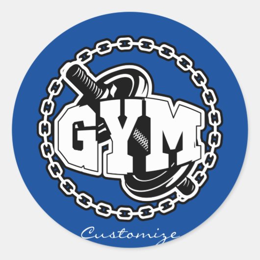 Sticker Rond Gym Barbell Logo Thunder_Cove (Devant)
