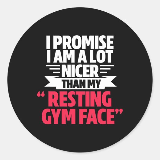 Sticker Rond Gym Entraînement Bodybuilding Amusant Mon Repos Vi (Devant)