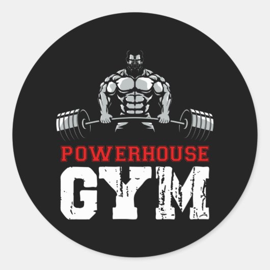 Sticker Rond Gym Powerhouse (Devant)