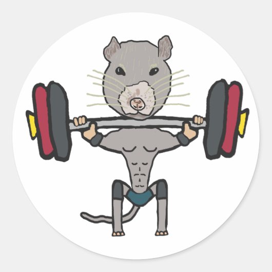 Sticker Rond Gym Rat Poids (Devant)