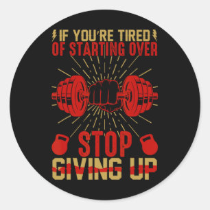 Sticker Rond Gymnase Amusant Fitness Bodybuilding Sports Weig