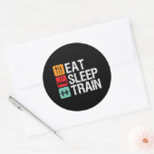 Sticker Rond Gymnase Motivation Exercice Fitness Manger Sleep T (Enveloppe)