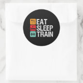 Sticker Rond Gymnase Motivation Exercice Fitness Manger Sleep T (Sac)
