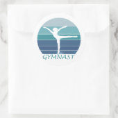 STICKER ROND GYMNAST - J'AIME LA GYMNASTIQUE. (Sac)