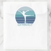 STICKER ROND GYMNAST - J'AIME LA GYMNASTIQUE. (Sac)