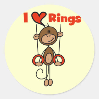 Sticker Rond Gymnast Loves Anneaux T-shirts et cadeaux
