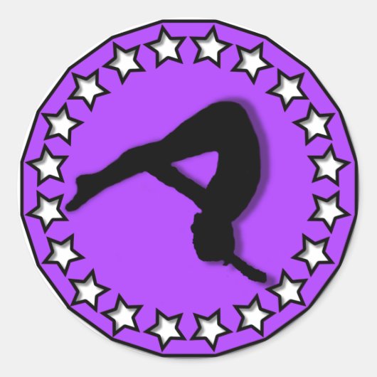 Sticker Rond Gymnaste en violet (Devant)