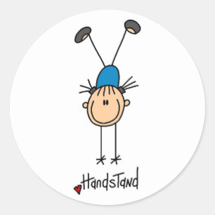 Sticker Rond Gymnaste faisant l'appui renversé