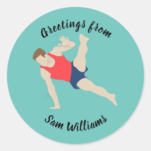 Sticker Rond Gymnaste masculin (Devant)