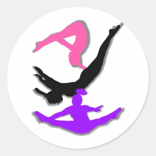 Sticker Rond Gymnaste Trampoline (Devant)