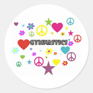 Sticker Rond Gymnastique avec les graphiques mélangés