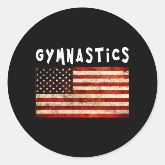Sticker Rond Gymnastique Grunge American USA (Devant)