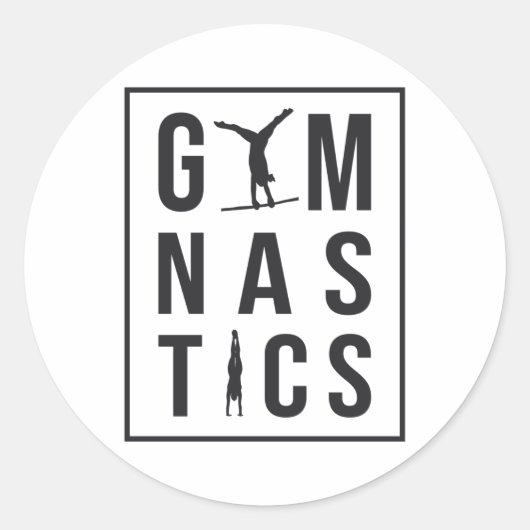 Sticker Rond Gymnastique Gymnaste Unven Bars Hopper Acrobat Mat (Devant)