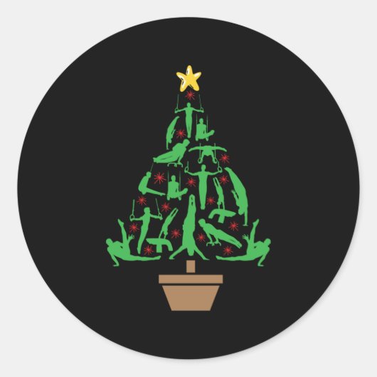 Sticker Rond Gymnastique masculine Arbre de Noël (Devant)