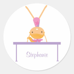 Sticker Rond Gymnastique personnalisée équilibre poutre enfants