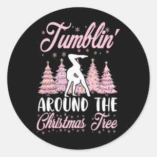 Sticker Rond Gymnastique pour petites filles Gymnaste en équili