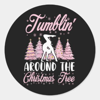 Sticker Rond Gymnastique pour petites filles Gymnaste en équili