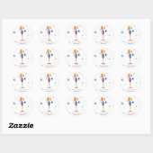 Sticker Rond Gymnastique rythmique bleu et blanc anniversaire (Feuille)