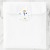 Sticker Rond Gymnastique rythmique bleu et blanc anniversaire (Sac)