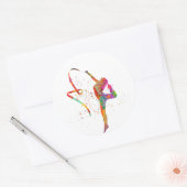 Sticker Rond Gymnastique rythmique en aquarelle (Enveloppe)