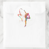 Sticker Rond Gymnastique rythmique en aquarelle (Sac)