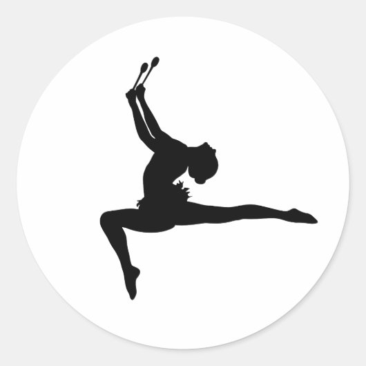 Sticker Rond Gymnastique rythmique Silhouette (Devant)