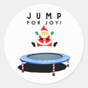 Sticker Rond Gymnastique sur trampoline pour les fêtes de Noël