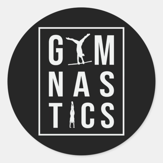 Sticker Rond Gymnastique Unven Bars Hopper Acrobat Mat Gymnaste (Devant)