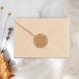 Sticker Rond Gypsophila Goldenrod Mariage Classic Round