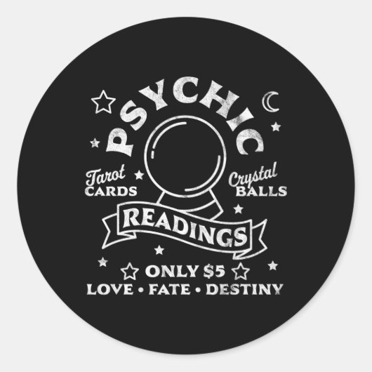 Sticker Rond Gypsy Fortune Teller Lectures Psychiques Tarot Cry (Devant)