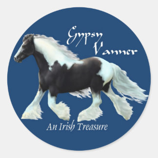 Sticker Rond Gypsy Vanner, un trésor irlandais