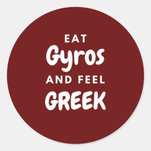 Sticker Rond Gyros et Grecs : des cadeaux pour les Grecs