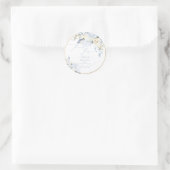 Sticker Rond H2 Blue Hydrangea Cream Roses Fête des mariées (Sac)