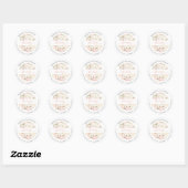 Sticker Rond H2 Blush Hydrangea Crème Roses Faveurs de mariage (Feuille)