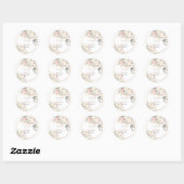 Sticker Rond H2 Dusty Rose Hydrangea Cream Rose Mariage (Feuille)
