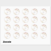 Sticker Rond H2 Dusty Rose Hydrangea Cream Rose Mariage (Feuille)