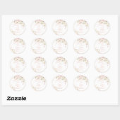 Sticker Rond H2 Dusty Rose Hydrangea Cream Roses Fête des marié (Feuille)