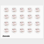 Sticker Rond H2 Hydrangea Dusty Rose Faveurs de mariage (Feuille)