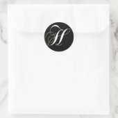 Sticker Rond H monogramme - élégant noir et blanc (Sac)