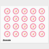 Sticker Rond H Monogramme (rose/orange) (Feuille)