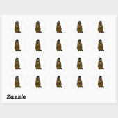 Sticker Rond Habille Groundhog (Feuille)