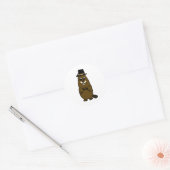 Sticker Rond Habille Groundhog (Enveloppe)