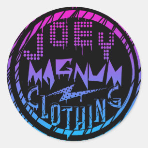 Sticker Rond Habillement de magnum de Joey