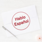 Sticker Rond Hablo Español - Je parle espagnol (Enveloppe)