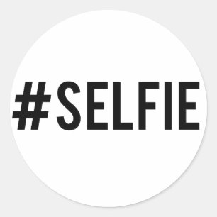 Sticker Rond Hachez le selfie d'étiquette, l'art de mot,