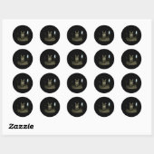 Sticker Rond Hacker Cat Meme Funny Computer Cat Kitten Gamer Ca (Feuille)