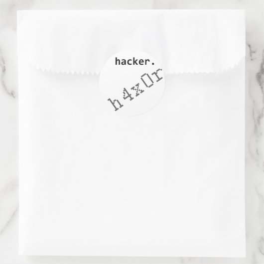 Sticker Rond Hacker h4x0r (Sac)