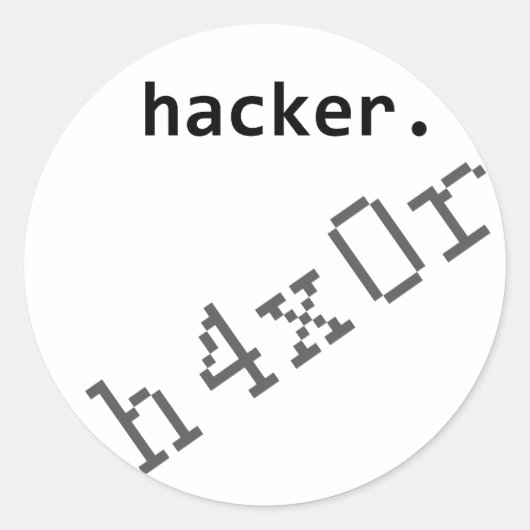 Sticker Rond Hacker h4x0r (Devant)