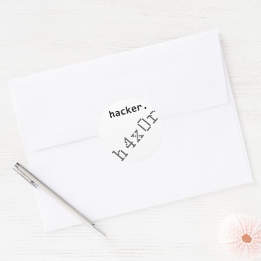Sticker Rond Hacker h4x0r (Enveloppe)